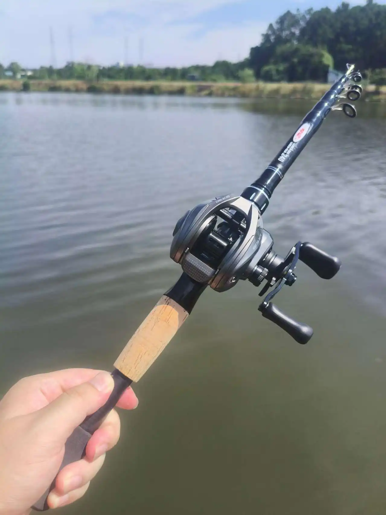 Fishing Equipment Europe - DEUKIO 2.1/2.4m olta makarası Combo taşınabilir