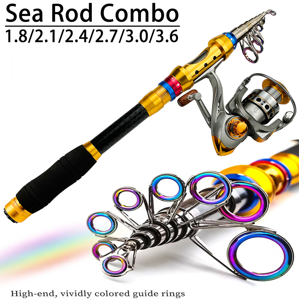 Fishing Equipment Europe - 1.8-3.6m Teleskopik Olta Kamışı Balıkçılık Makarası